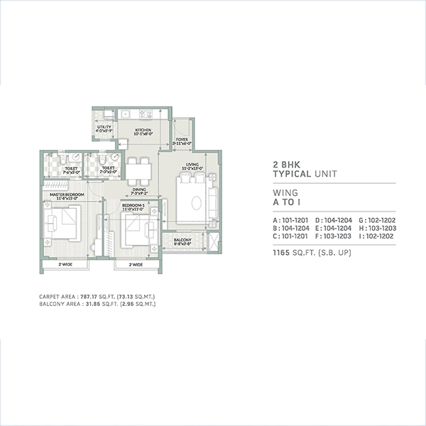 ORCHID PICCADILLY 2.5 BHK 1371sqft