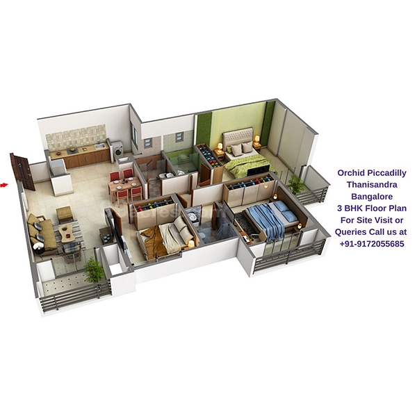 ORCHID PICCADILLY 2.5 BHK 1371sqft