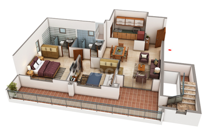 PURVA PROMENADE 2BHK 1232sqft